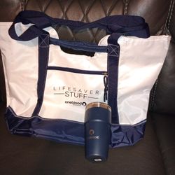 New OneBlood Lifesaver Tote Beach Bag & Yeti 20oz Tumbler Cooler Cup Milestone