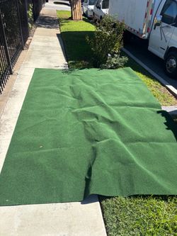 Large Green Artificial Grass Rug