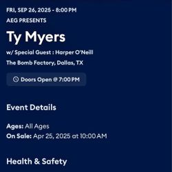 Ty Meyers Fri Sept 26 At Bomb Factory 