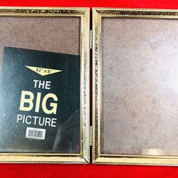 3.5”x5” Gold Painted Dual Picture Frame