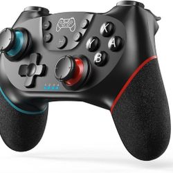 Wireless Pro Controller for Switch/Switch Lite/Switch OLED, Remote Gamepad with Joystick, Adjustable Turbo Vibration, Ergonomic Non-Slip - Black 