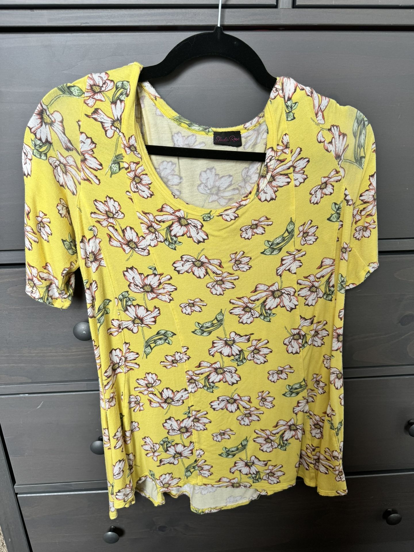 Bright Yellow Flower Flowy Spring Top (Large)