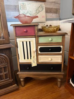 Modern made multi colored unique chest of draws