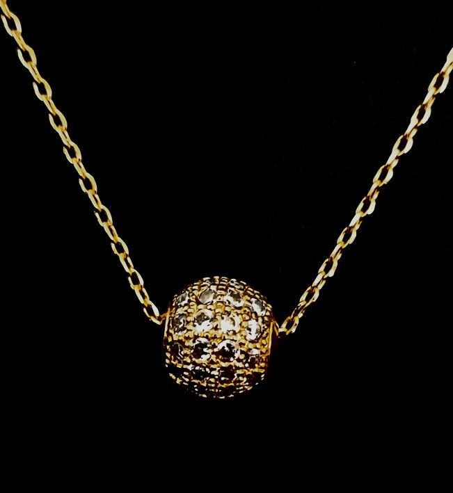 Gold Pave Ball Necklace
