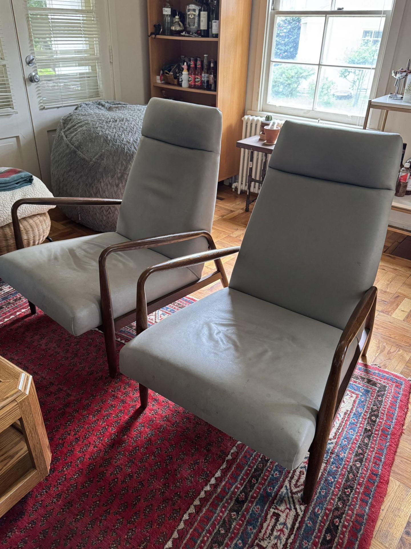 2 mid-century style modern chairs