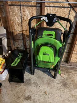 Electric lawnmower (Greenworks Pro) with 2 batteries and charger