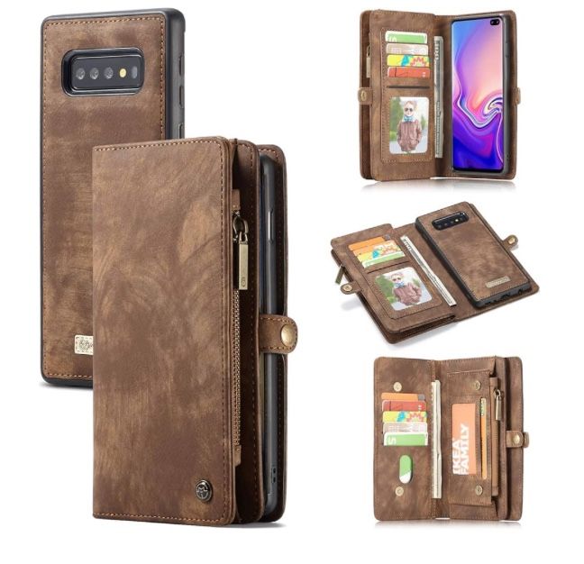 Caseme Wallet Case S8 Credit Card Slots,Detachable Flip Zipper Leather