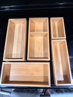 5 piece Bamboo drawer organizers