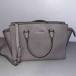 Michael Kors Grey Leather Purse