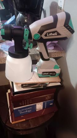 Litheli 20v paint sprayer with charger and 4 ah battery