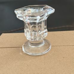 Set of six glass candle holders 