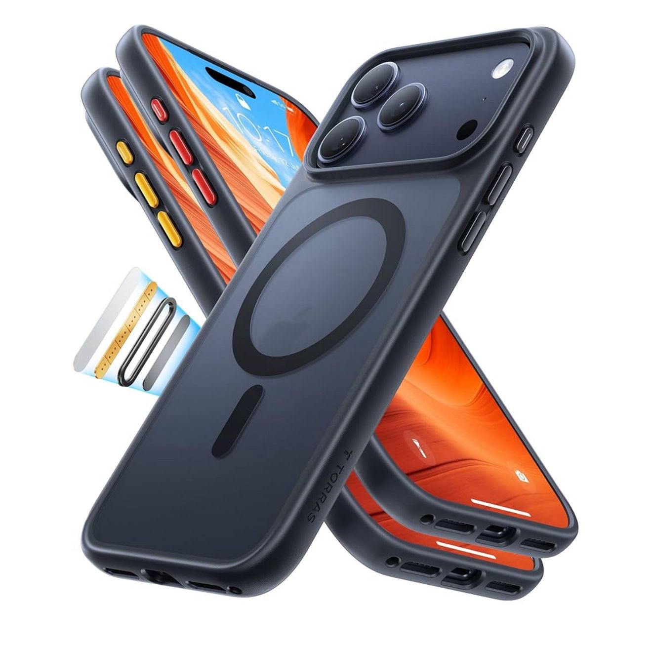 TORRAS Stronger Magnetic & Shockproof for iPhone 17 Pro Max Case, Fit for MagSafe, Military Grade Drop Protection, Camera Control, DIY Button, Slim fo