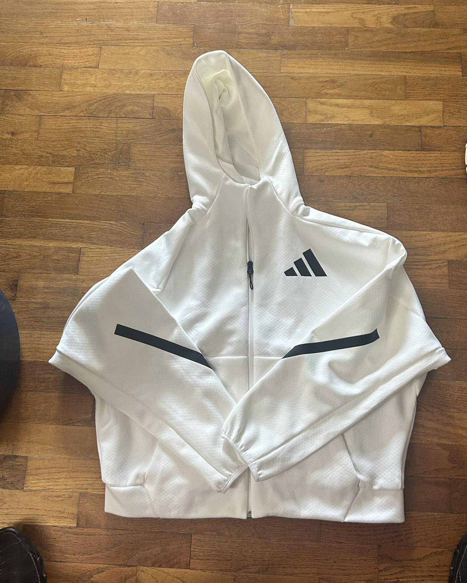 White Adidas Zip Up