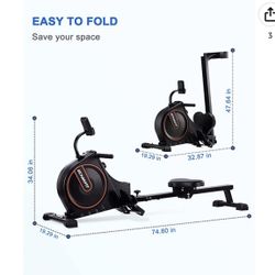 Rowing Machine for Home Use Resistance, LCD Monitor and Tablet Holder,