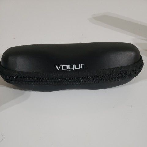 Vogue Eye Case Black Eyeglasses Holder Hard Zipper Clam Shell Zip Around Eyewear