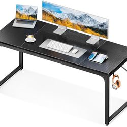 63 Inch Computer Desk, Modern Simple Style Desk for Home Office, Study Student Writing Desk,Black