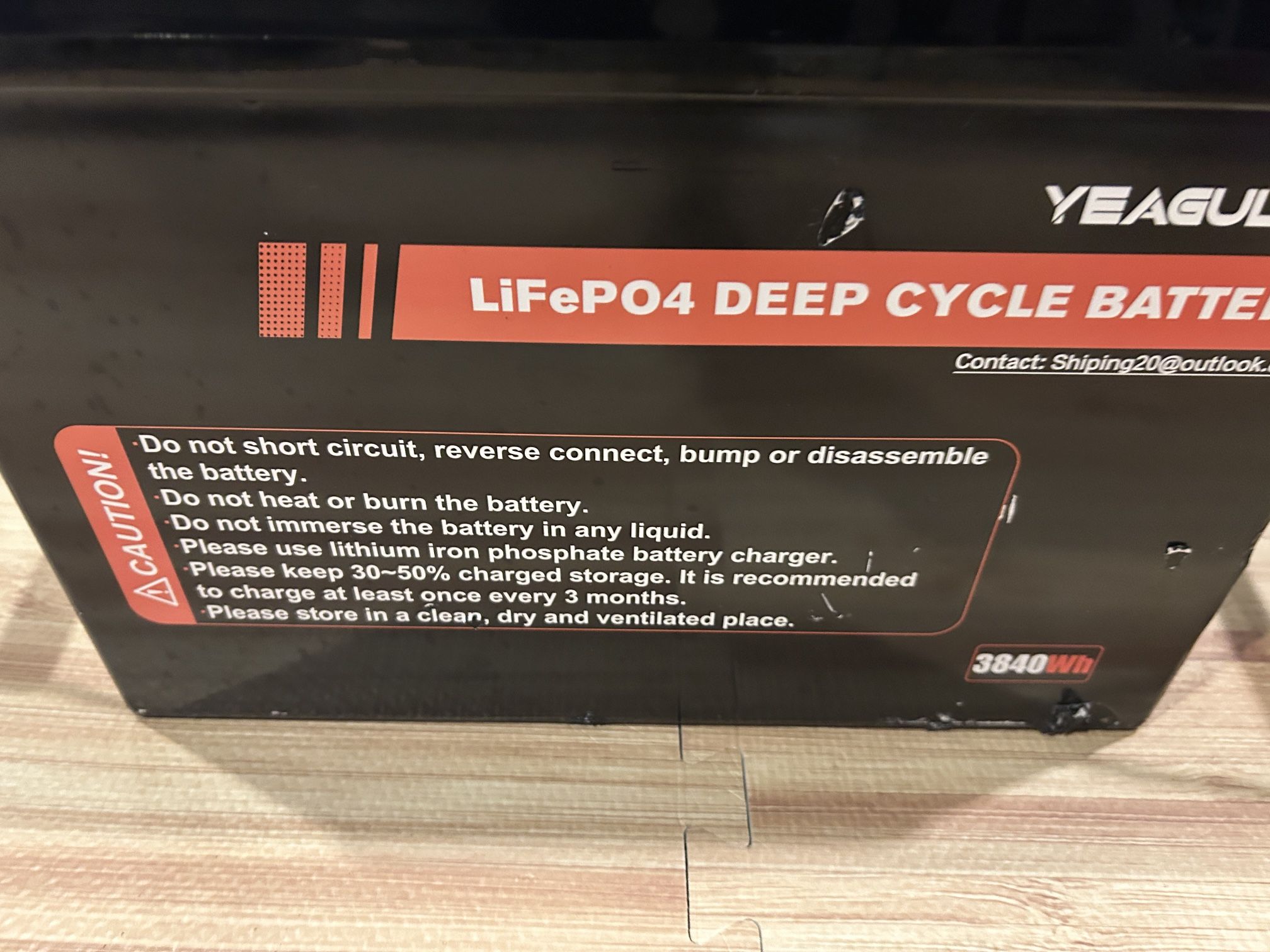 12.8 V Lithium Ion Phosphate Battery 300 Amp Hour Bought Recently