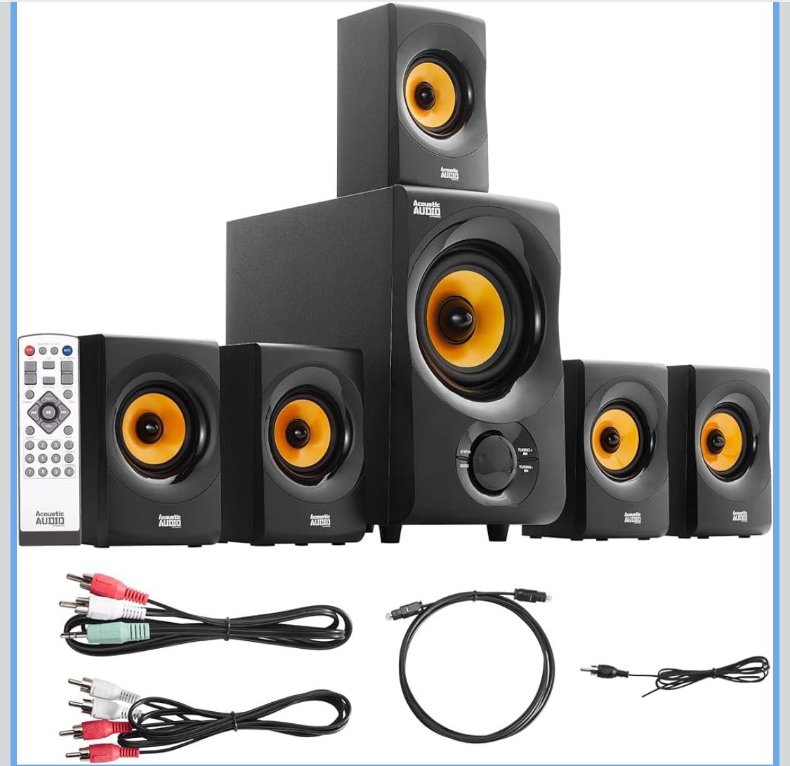 Acoustic Audio AA5170 Home Theater 5.1 Bluetooth Speaker System 700W with Powered Sub