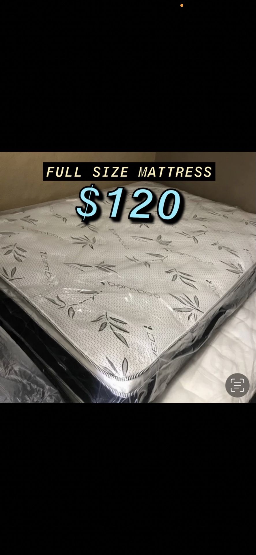 Full Size euro pillow top mattress 