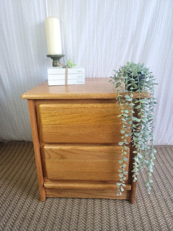Vintage Reimagined Wood Nightstand Sidetable For Sale