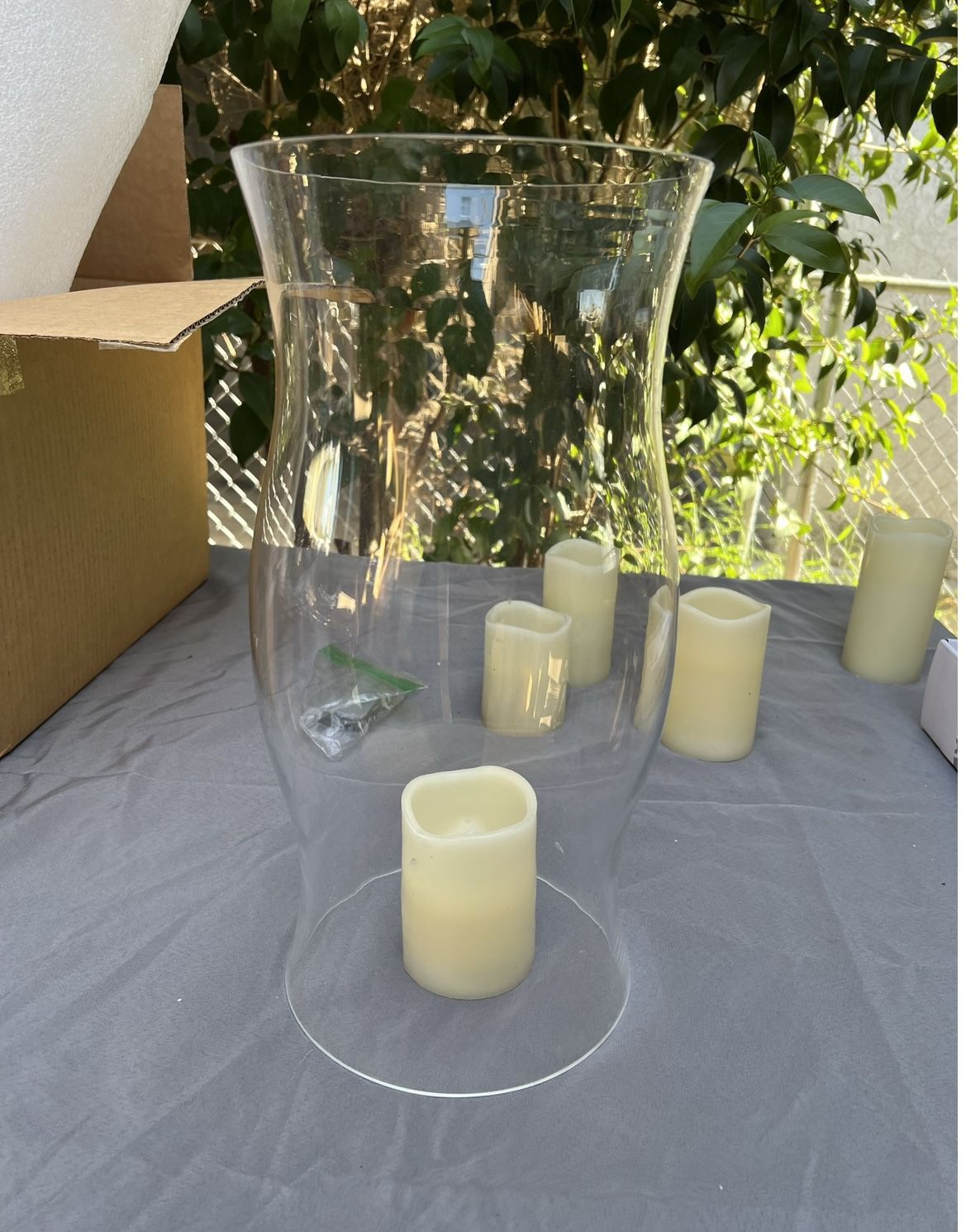 Extra Large Glass Hurricane Vase