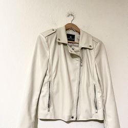 Bagatelle Jacket Womens Medium Cream Faux Leather  