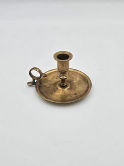 Vintage Brass Chamber Candlestick Holder