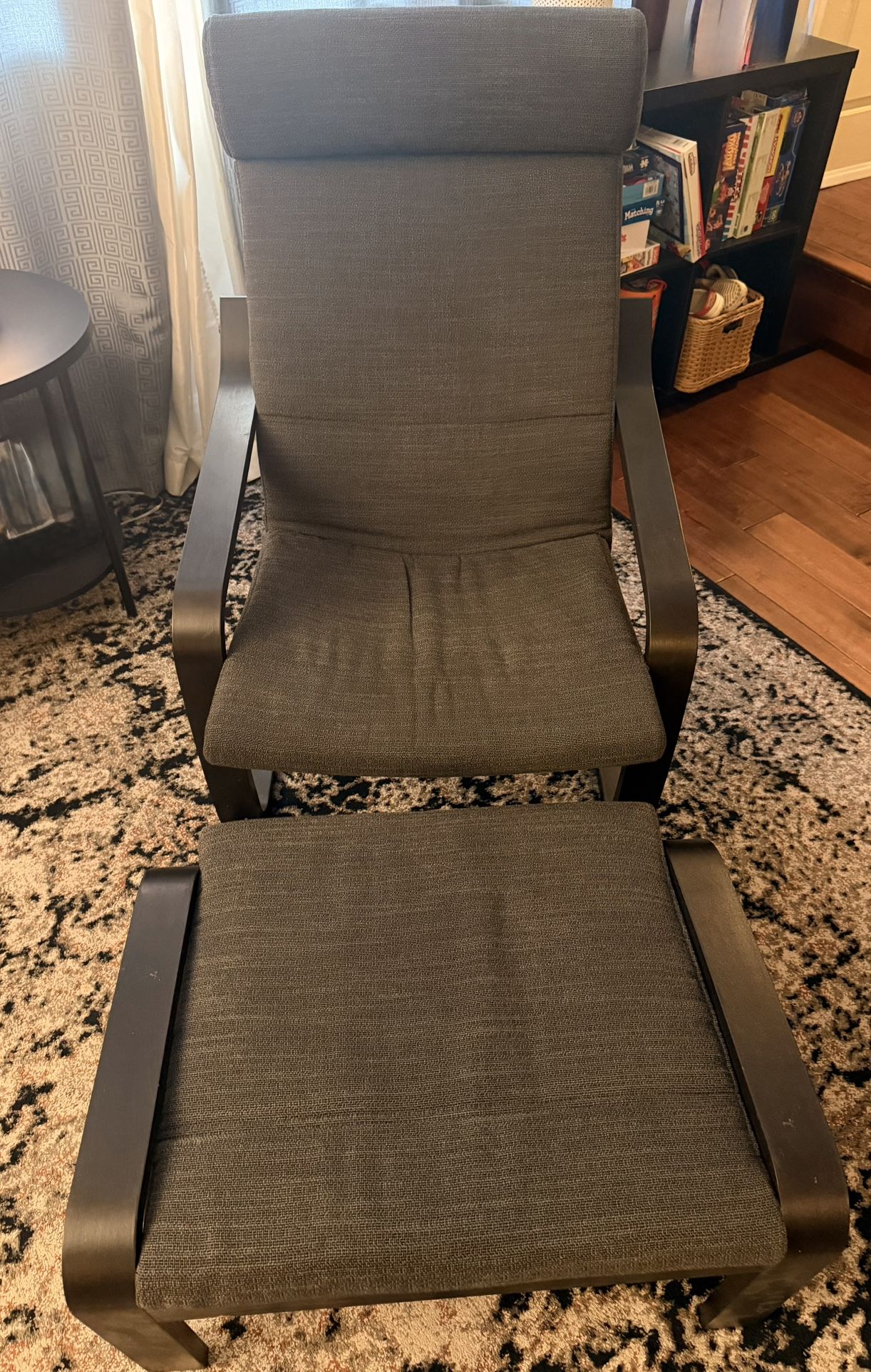IKEA POÄNG CHAIR WITH OTTOMAN