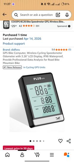 GPS Bike Computer, Wireless Cycling Speedometer Odometer with 3.26" LCD Display, IPX6 Waterproof, Provide Professional Data Analysis for Road Bike Mou