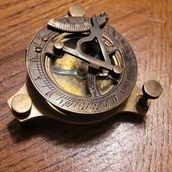 Collectibles Vintage Brass Antique Marine Sundial Compass Nautical Item



