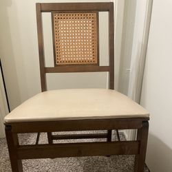 Pair of Stakmore Rattan Folding Dining Chairs