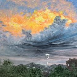 The Gathering Storm, 11 x 14 Acrylic Landscape Painting by Deb Bossert Artworks