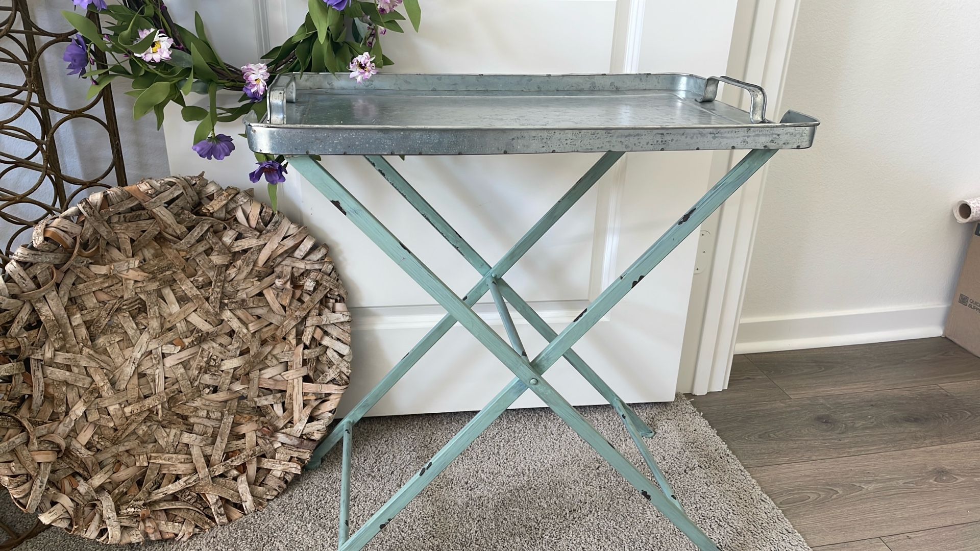 Folding metal and galvanized top table