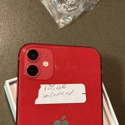 iPhone 11 128GB Red UNLOCKED 100% Battery Health 