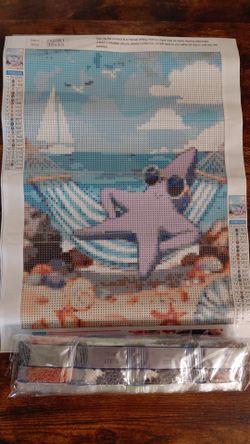 12x16 beach with starfish diamond painting