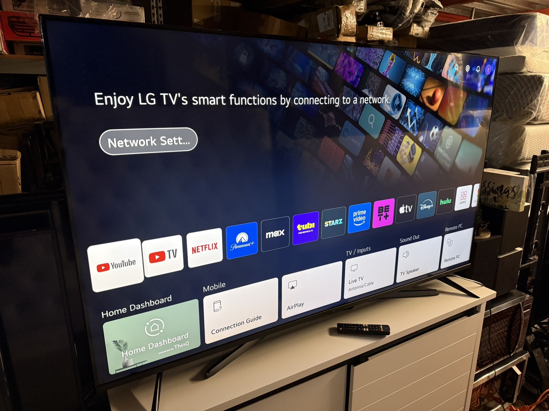 LG 65” Smart Tv With Remote Control 