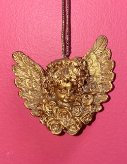 Vintage Gold Cherub year round ornament