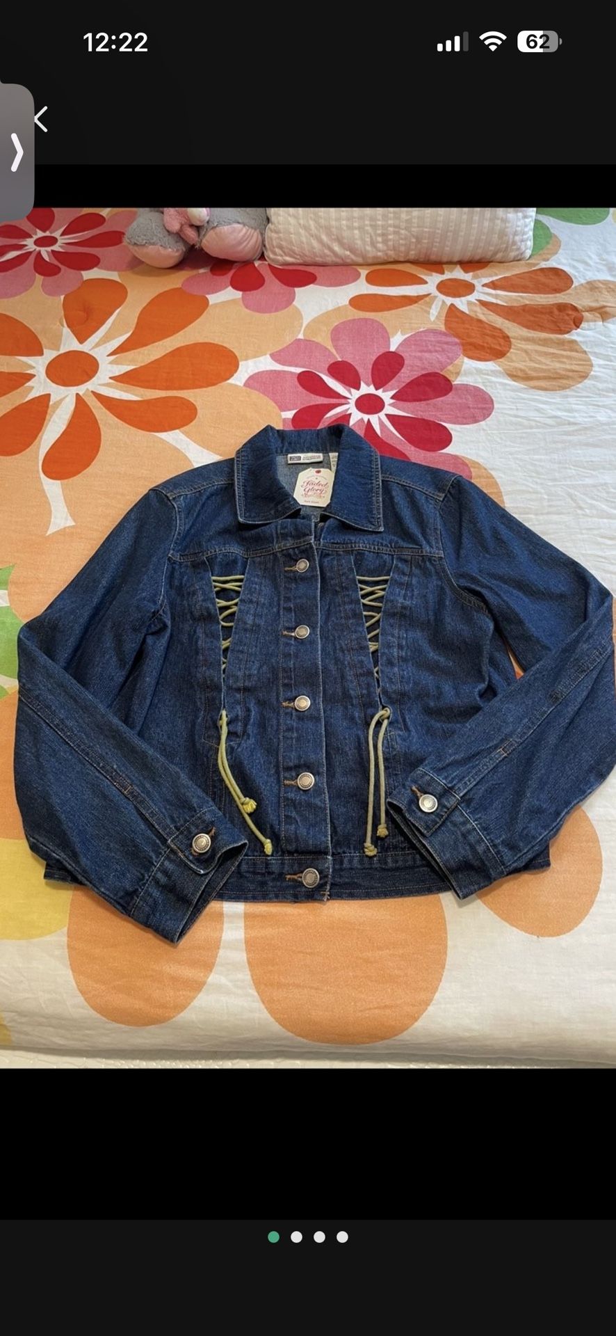 Faded Glory Jean Jacket Size Large ,, For Ladies. 100% Cotton , New Whit Tags Original 