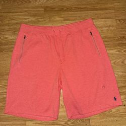 POLO RALPH LAUREN Red Heather Drawstring Jersey Shorts  Zip Pockets NWT Size 2XB