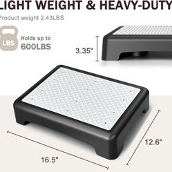 3.5" Step Stool 600 pound capacity sturdy lightweight non-slip step stools for seniors kids & adults wide mobility step for Bedside car kitch bathroom