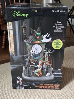 Disney Nightmare Before Christmas Clock Tower with Lights & Music NEW