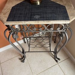 Stone Top Side Table 