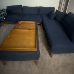 Couch And Storage Ottoman 