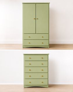 Sage green dresser and armoire just trying to raise money for college and get rid of things