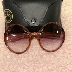 Transparent Pink RayBan Sunglasses w/case