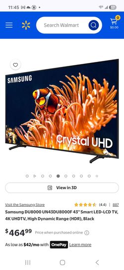Samsung 43" Crystal UHD 4K Smart TV