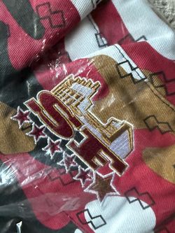 GWear San Francisco 49ers Embroidered Logo Camo Bucket Hat - NWT New GWear bucket hat has a red, white, and brown camouflage pattern with an embroid