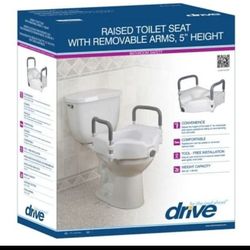 Toilet Seat with Removable Padded Arms, Standard Seat