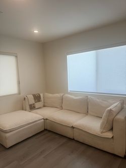 Luxury IVY White Bouclé Modular Sectional Sofa + Ottoman
