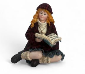 Girl reading book statue book lover home decor collection collectibles gift